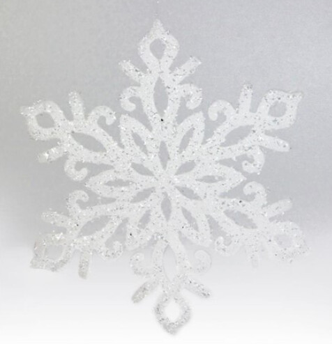7.75&quot; Glitter/Foam Snowflake Ornament White