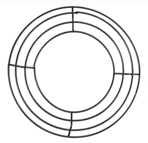 8&quot; 4 Ring Wire Wreath Form Black
