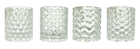 3&quot;x3&quot;x3.5&quot; Votive Holder Assorted (Glass)