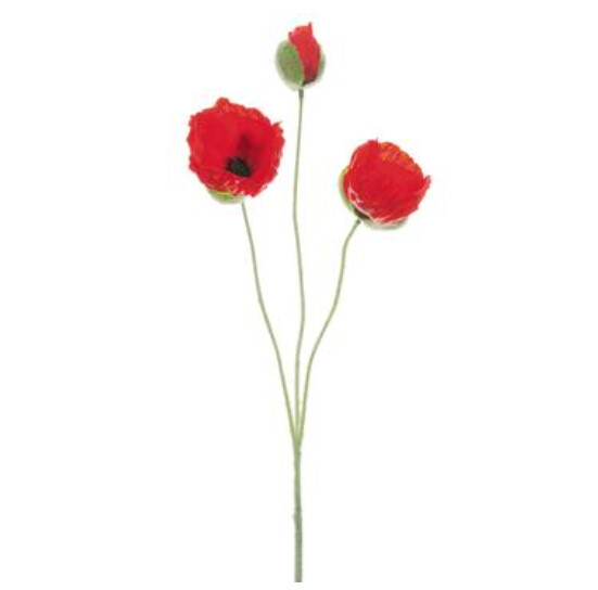 20&quot; Poppy Spray x3 Red