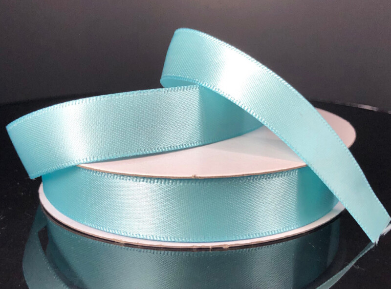 5/8&quot;x25yd Double Faced Satin Aqua