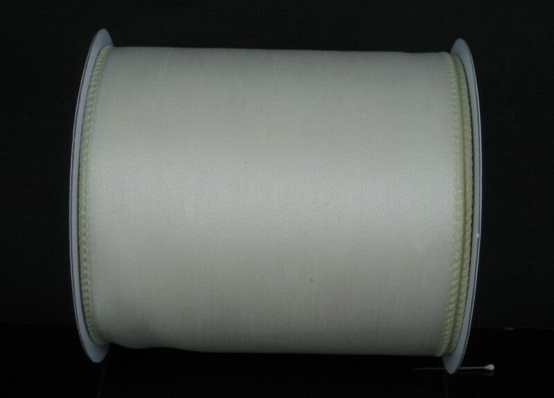 4&quot;x10yd Wired Satin Ivory