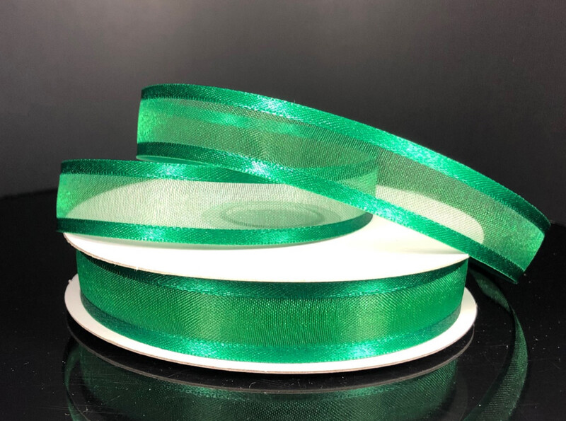 5/8&quot;x25yd Satin Edge Sheer Emerald
