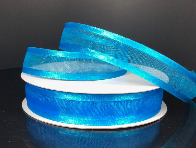 5/8&quot;x25yd Satin Edge Sheer Turquoise