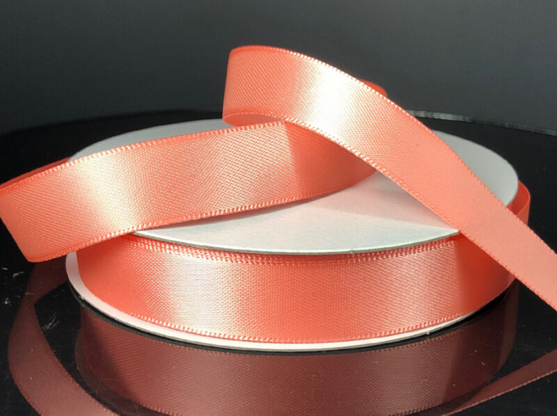 5/8&quot;x25yd Double Faced Satin Coral