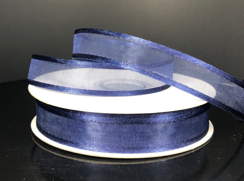 5/8&quot;x25yd Satin Edge Sheer Navy