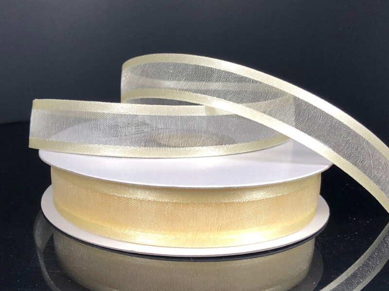 5/8&quot;x25yd Satin Edge Sheer Ivory
