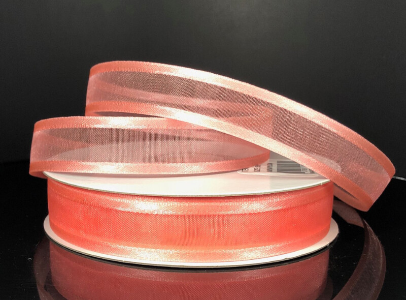 5/8&quot;x25yd Satin Edge Sheer Coral