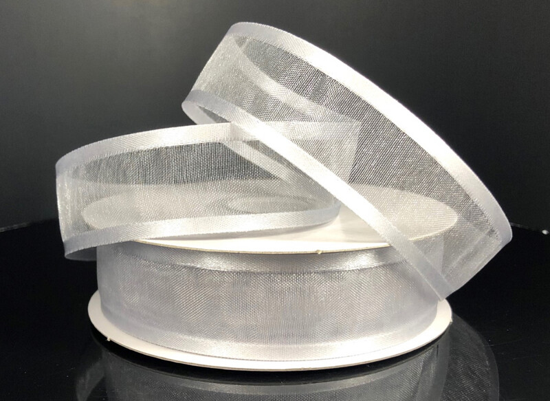 7/8&quot;x25yd Satin Edge Sheer Silver