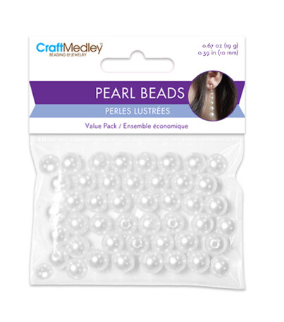 40pc 10mm Pearl Beads White