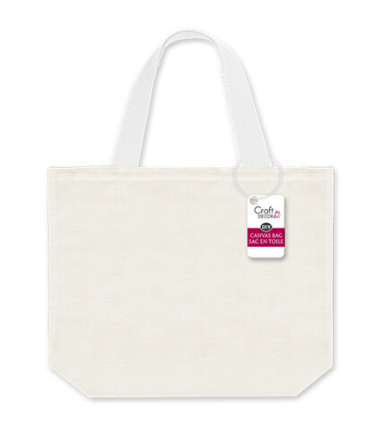 11.75&quot;x8&quot;x4&quot; Customizable Canvas Bag White