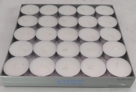 50pc 10g Metal Cup Tealights White