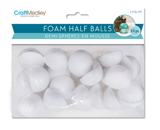 20pc 2&quot; Polyfoam Half Ball White