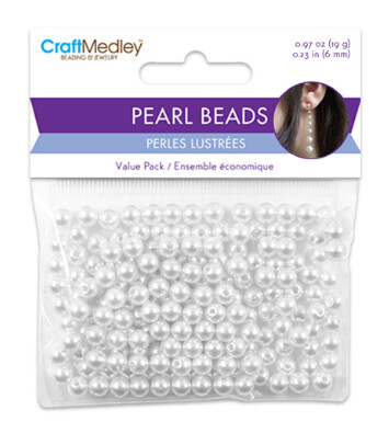185pc 6mm Pearl Beads White