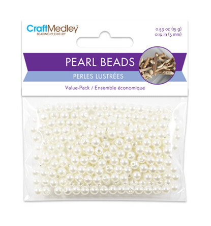 265pc 5mm Pearl Beads Ivory