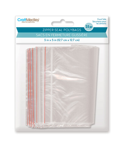 25pc 5&quot;x5&quot; Zipper Seal Bags Clear