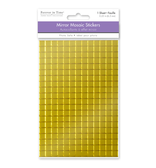 294pc .25&quot; Mirror Mosaic Stickers Gold