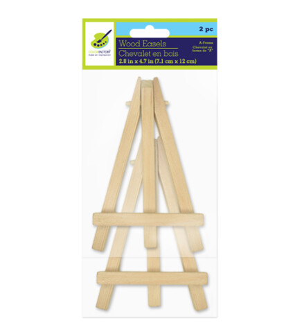 2pc 2.8&quot;x4.7&quot; Wood Easels Natural