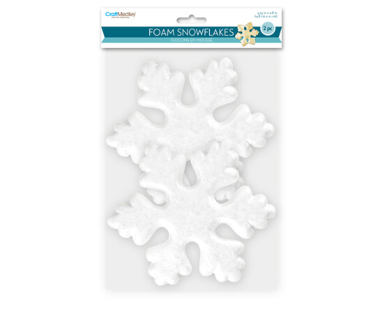 2pc 5.75" Foam Snowflakes White