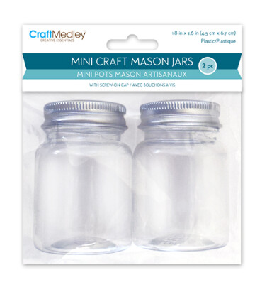 2pc 1.8"x2.6" Mini Plastic Mason Jars