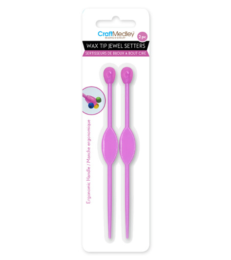 2pc Wax Tip Jewel Setters Pink