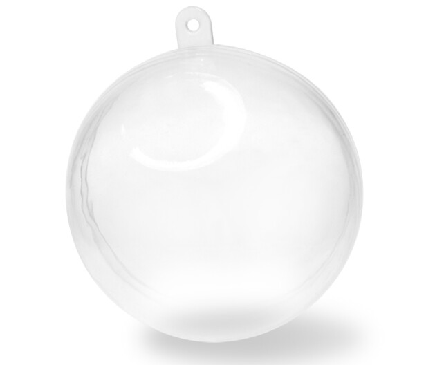 3&quot; DIY Round Snap-On Ornament Clear (Plastic)