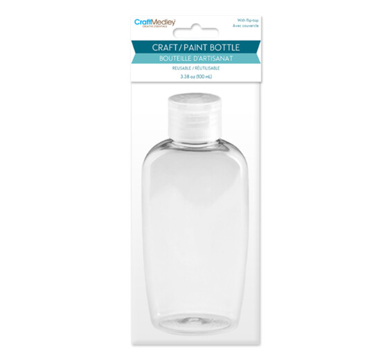 3.38oz Plastic Flat Bottle Flip Top Screw Lid