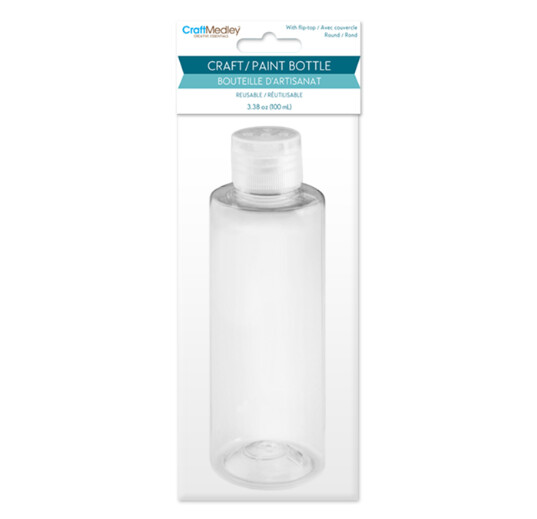 3.38oz Plastic Round Bottle Flip Top Screw Lid