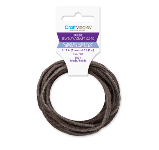 3mm x 2m 100% Suede Cord Dark Brown