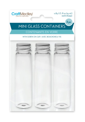 3pc 0.85oz 3/4&quot;x4&quot; Mini Glass Containers