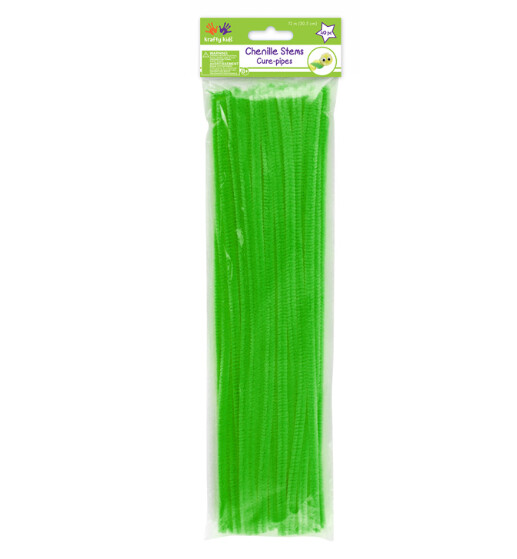 40pc 12&quot; 6mm Chenille Stems Kelly Green