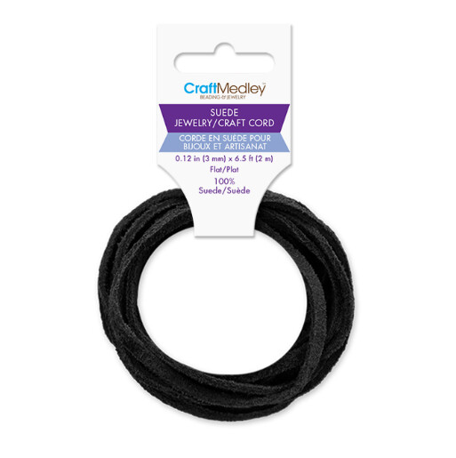 3mmX2m 100% Suede Cord Black