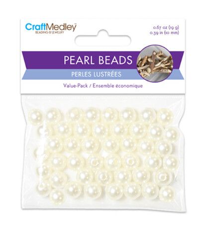 40pc 10mm Pearl Beads Ivory