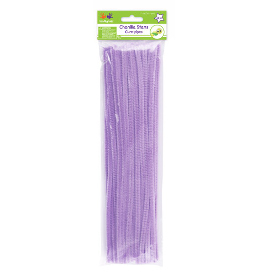 40pc 12&quot; 6mm Chenille Stems Lilac
