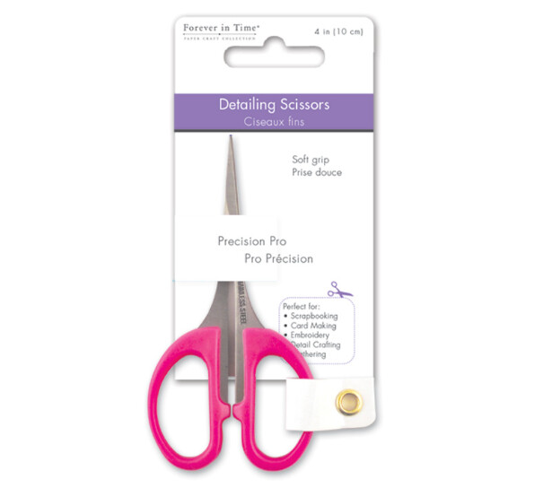 4&quot; Precision Detail Scissors w/ Soft Grip Handles Pink