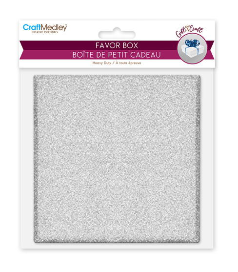 4.3&quot;x4.3&quot;x1.75&quot; Favor Box Silver