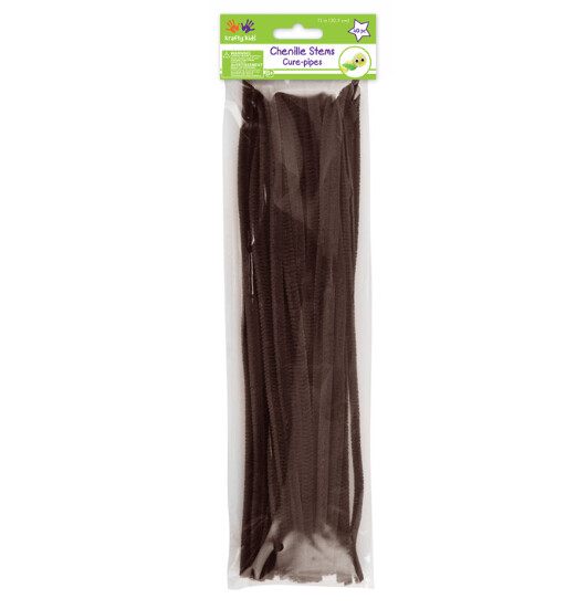 40pc 12&quot; 6mm Chenille Stems Brown