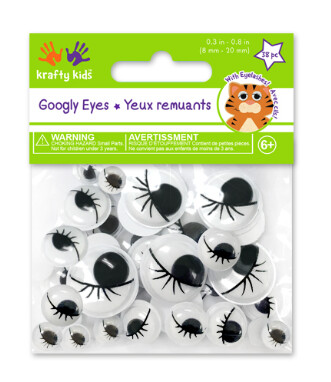 38pc 8mm-20mm Googly Eyes w/Lashes