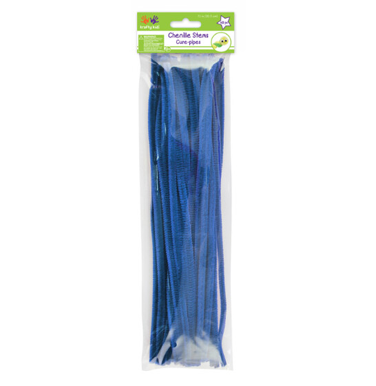 40pc 12&quot; 6mm Chenille Stems Royal