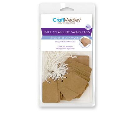 40pc 1&quot;x1.8&quot; Price/Label Tags on String Kraft