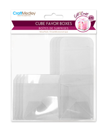 4pc 2.5&quot; Favor Boxes Clear