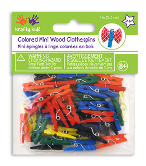 45pc 1&quot; Mini Clothespins Multi