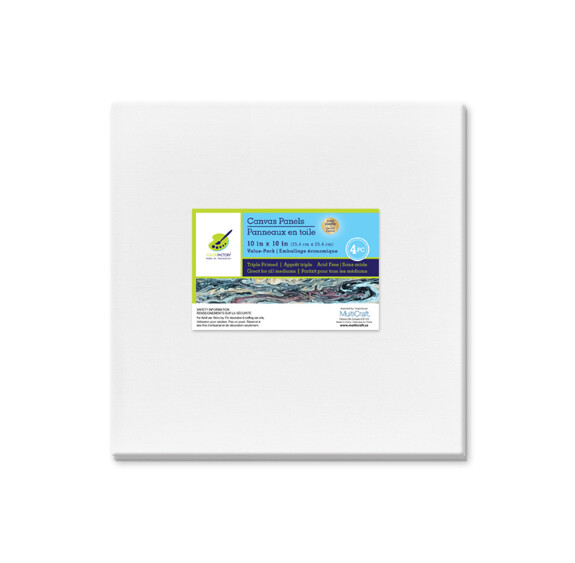 4pc 10&quot;x10&quot; Primed Canvas Panels