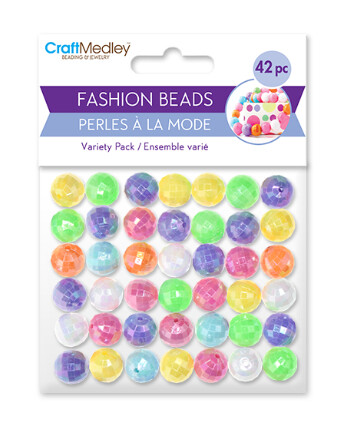 42pc 12mm Faceted Globe Beads Multi