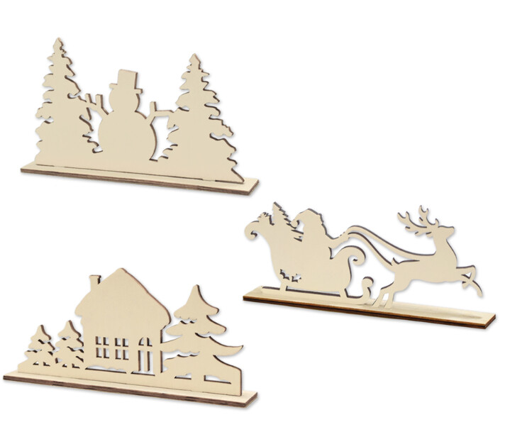 9&quot; DIY Mantle-Top Wood Scenery Silhouettes Assorted