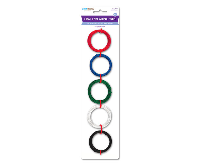 5pc 13&#39; 22 Gauge Smooth finish PVC Coated Beading Wire Assorted Brights