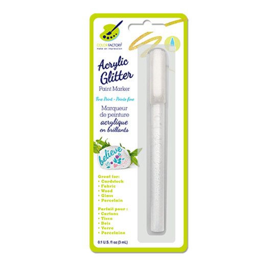 Fine Point Glitter Acrylic Paint Marker White