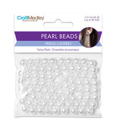 80pc 8mm Pearl Beads White