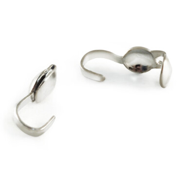 50pc Bead Tip w/Clamp on Bottom Silver Plated