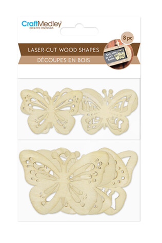 8pc Wood Butterfly Cutouts 8pc Wood Butterfly Cutouts